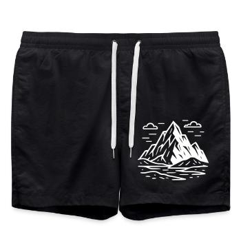 Berg Gebirge Symbol - Badeshorts - Schwarz - Vorne - AI Model Male 185 light (185cm)