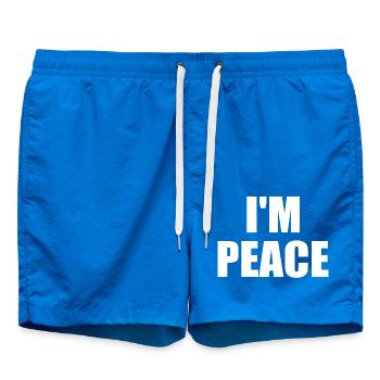 i come in peace i'm peace - Short de bain - cobalt blue - Devant