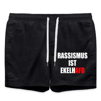 rassismus ist ekelhafd - Badeshorts - Schwarz - Vorne - AI Model Male 185 light (185cm)