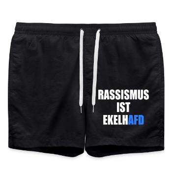 rassismus ist ekelhafd - Badeshorts - Schwarz - Vorne - AI Model Male 185 light (185cm)