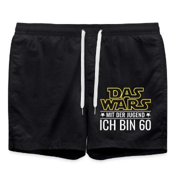 60. Geburtstag Das Wars Mit Der Jugend 60 Geschenk - Badeshorts - Schwarz - Vorne - AI Model Male 185 light (185cm)