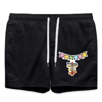 soleil d’été - Short de bain - noir - Devant - AI Model Male 185 light (185cm)