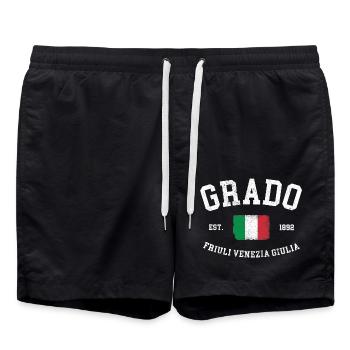 Grado Friuli Venezia Giulia Italia Flag Italy - Swim Trunks - black - Front - AI Model Male 185 light (185cm)