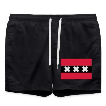 Flag of Amsterdam - Swim Trunks - black - Front - AI Model Male 185 light (185cm)