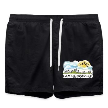Familienradler Sonnenaufgang Design - Badeshorts - Schwarz - Vorne - AI Model Male 185 light (185cm)