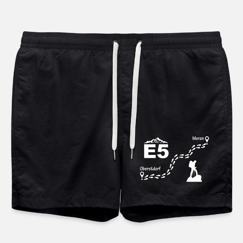 E5 Alpenüberquerung - Badeshorts - Schwarz