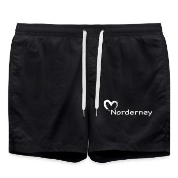 A heart for Norderney - Swim Trunks - black - Front - AI Model Male 185 light (185cm)