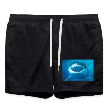 Lächelnder Hai unter Wasser - Badeshorts - Schwarz - Vorne - AI Model Male 185 light (185cm)