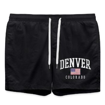 Arche du drapeau ancien de Denver, Colorado - Short de bain - noir - Devant - AI Model Male 185 light (185cm)