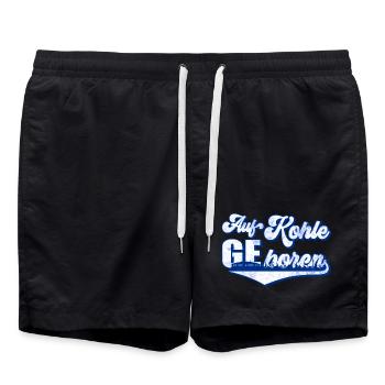 Auf Kohle geboren | Gelsenkirchen Ruhrpott - Badeshorts - Schwarz - Vorne - AI Model Male 185 light (185cm)