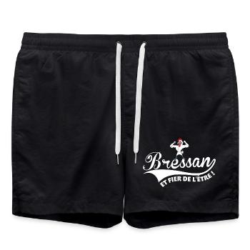 Bressan et fier de l'être volaille de Bresse - Short de bain - noir - Devant - AI Model Male 185 light (185cm)