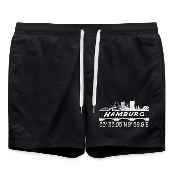 Hamburg - Badeshorts - Schwarz - Vorne - AI Model Male 185 light (185cm)