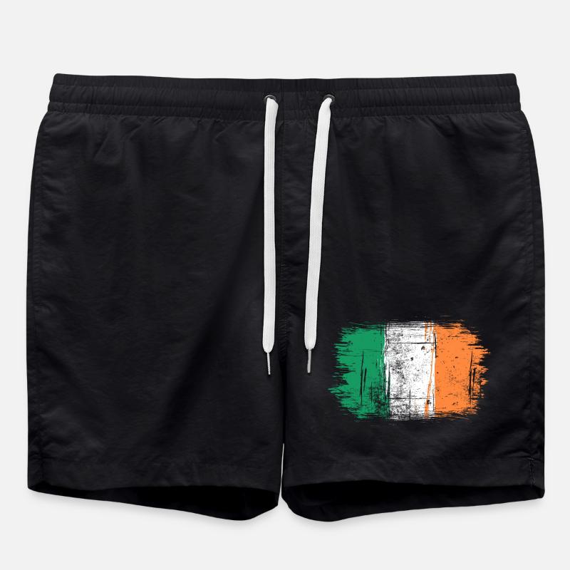 Pinselstrich der irischen Flagge - Badeshorts - Schwarz