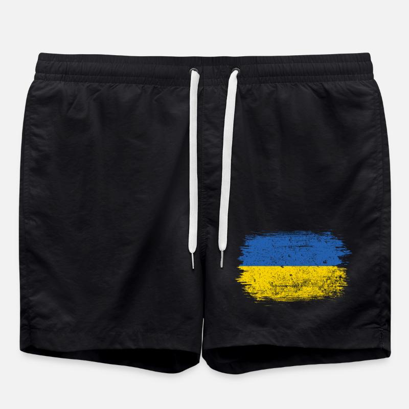 Coup de pinceau du drapeau ukrainien - Short de bain - noir
