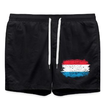 Coup de pinceau Drapeau néerlandais - Short de bain - noir - Devant - AI Model Male 185 light (185cm)
