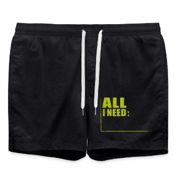 ALL I NEED in RAHMEN - Badeshorts - Schwarz - Vorne - AI Model Male 185 light (185cm)