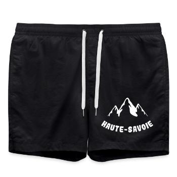 Silhouette Mountains Haute-Savoie - Swim Trunks - black - Front - AI Model Male 185 light (185cm)