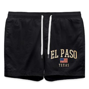 El Paso Texas Vintage Americana - Swim Trunks - black - Front - AI Model Male 185 light (185cm)