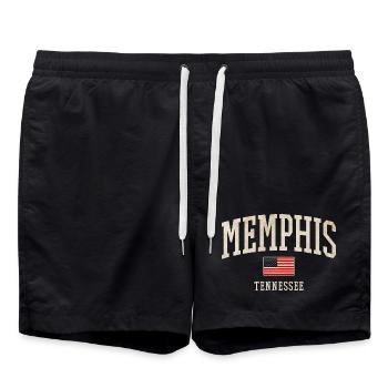 Drapeau vintage de Memphis Tennessee - Short de bain - noir - Devant - AI Model Male 185 light (185cm)