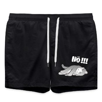 Schlafende Katze Nö!!! Nein Meinungsstabil - Badeshorts - Schwarz - Vorne - AI Model Male 185 light (185cm)
