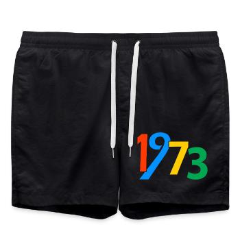 50. Geburtstag 1973 50 Jahre Geschenke für Männer Frauen - Badeshorts - Schwarz - Vorne - AI Model Male 185 light (185cm)