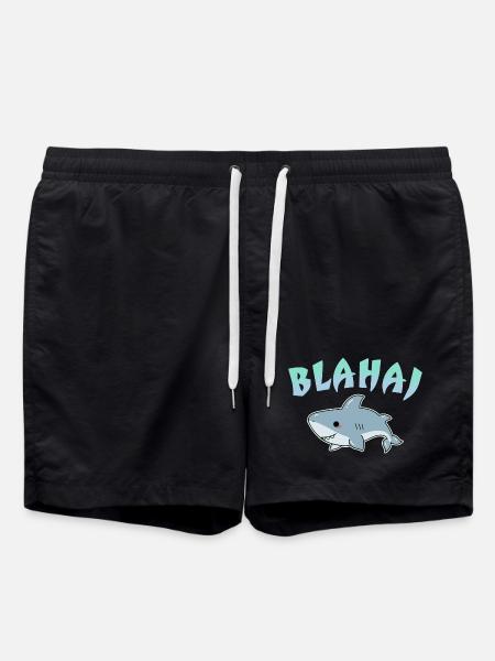 blåhaj - Blahaj Love T-Shirt - - Swim Trunks - black