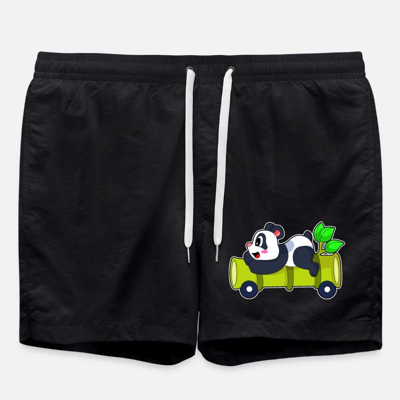 Panda Bambus Auto - Badeshorts - Schwarz