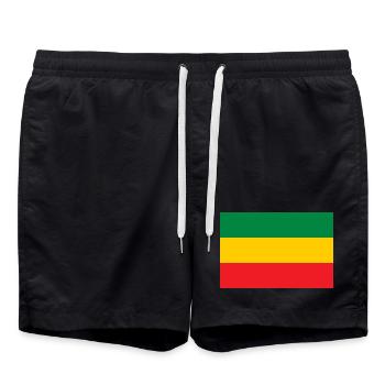 Drapeau du Reggae Rastafari Rasta Roots One Love - Short de bain - noir - Devant - AI Model Male 185 light (185cm)
