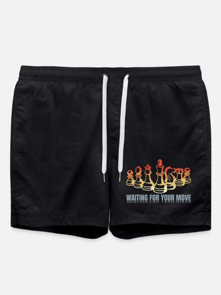 Funny Chess Player Quote - Swim Trunks - black