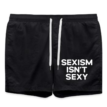 Le sexisme n’est pas sexy - Short de bain - noir - Devant - AI Model Male 185 light (185cm)