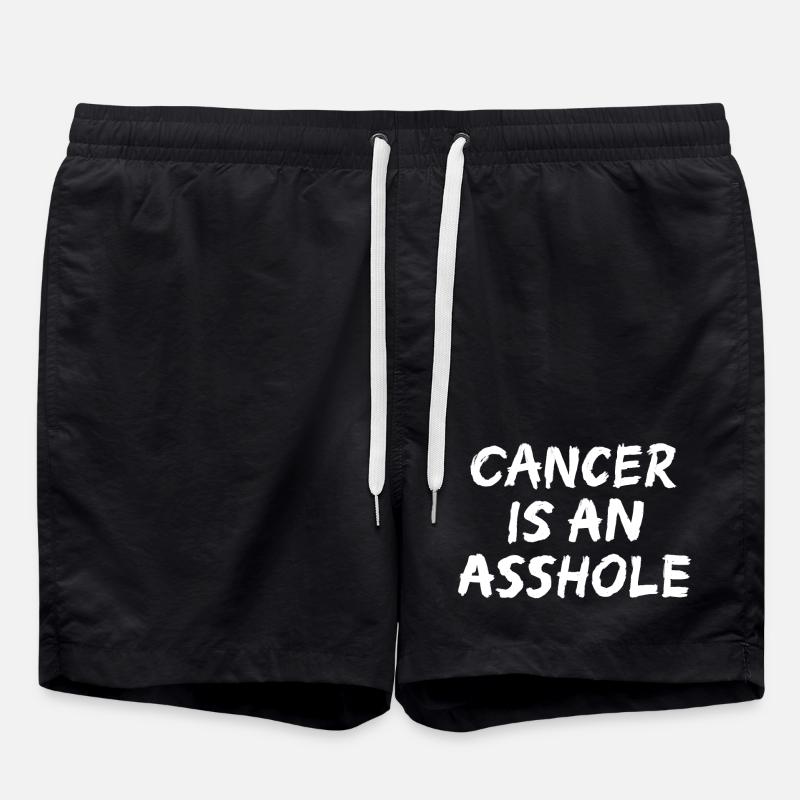 Cancer is an Asshole - Swim Trunks - black