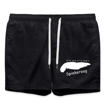 Spiekeroog Koordinaten - Badeshorts - Schwarz - Vorne - AI Model Male 185 light (185cm)