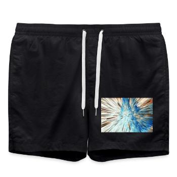 Radiale Blaue Explosion - Badeshorts - Schwarz - Vorne - AI Model Male 185 light (185cm)