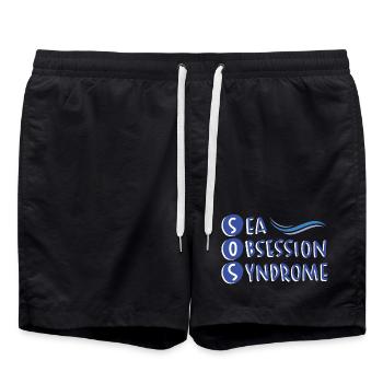 Humour Bien-être Mer - Short de bain - noir - Devant - AI Model Male 185 light (185cm)