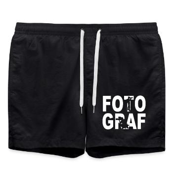 Fotograf - Badeshorts - Schwarz - Vorne - AI Model Male 185 light (185cm)