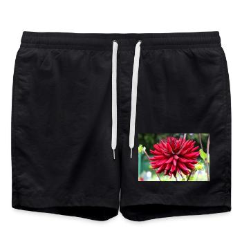 Dahlia Fleur Rouge, Fleur - Short de bain - noir - Devant - AI Model Male 185 light (185cm)