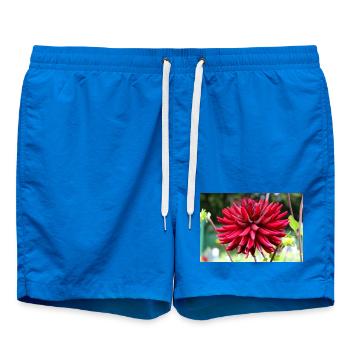 Dahlie rot Blüte ,Blume - Badeshorts - Cobalt blue - Vorne