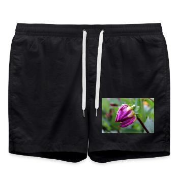 Dahlie rot violett Blüte ,Blume - Badeshorts - Schwarz - Vorne - AI Model Male 185 light (185cm)
