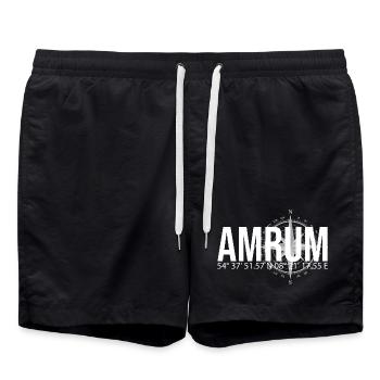 Koordinaten Amrum - Badeshorts - Schwarz - Vorne - AI Model Male 185 light (185cm)