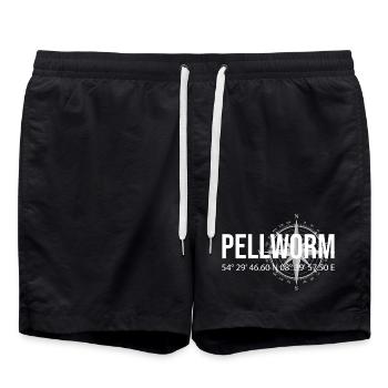Koordinaten Pellworm - Badeshorts - Schwarz - Vorne - AI Model Male 185 light (185cm)