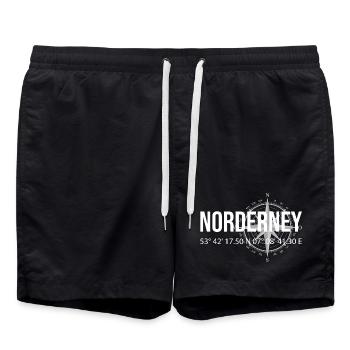 Koordinaten Norderney - Badeshorts - Schwarz - Vorne - AI Model Male 185 light (185cm)
