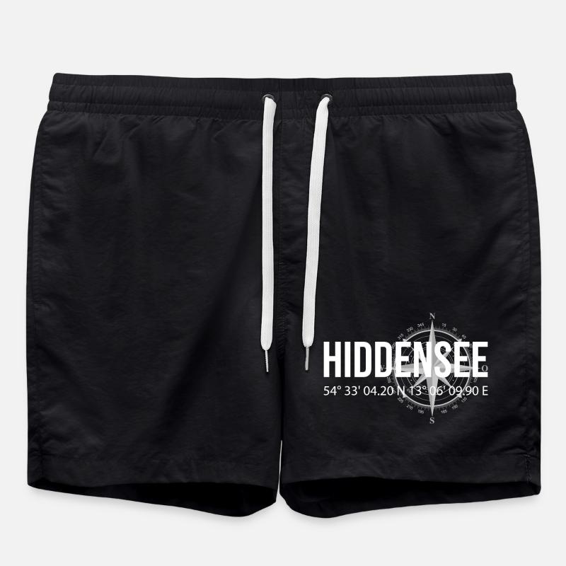 Koordinaten Hiddensee - Badeshorts - Schwarz