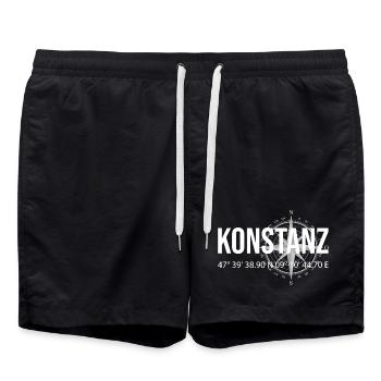 Koordinaten Konstanz - Badeshorts - Schwarz - Vorne - AI Model Male 185 light (185cm)
