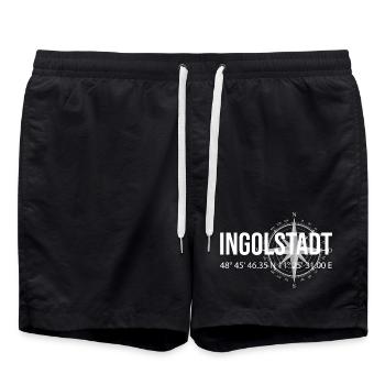 Koordinaten Ingolstadt - Badeshorts - Schwarz - Vorne - AI Model Male 185 light (185cm)