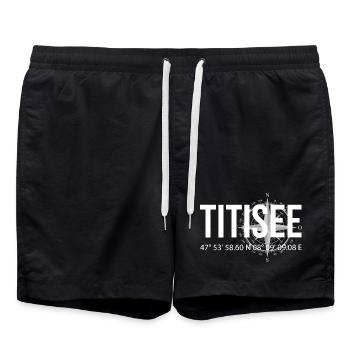 Koordinaten Titisee - Badeshorts - Schwarz - Vorne - AI Model Male 185 light (185cm)