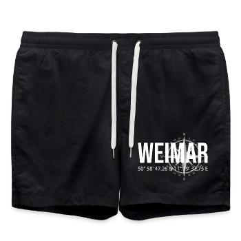 Koordinaten Weimar - Badeshorts - Schwarz - Vorne - AI Model Male 185 light (185cm)