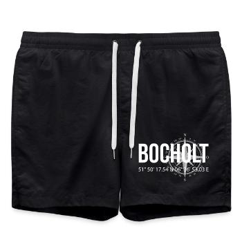 Koordinaten Bocholt - Badeshorts - Schwarz - Vorne - AI Model Male 185 light (185cm)