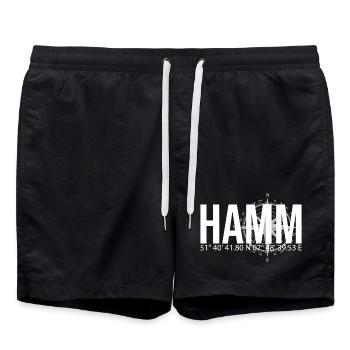 Koordinaten Hamm - Badeshorts - Schwarz - Vorne - AI Model Male 185 light (185cm)