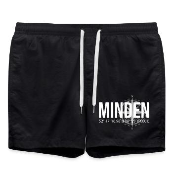 Koordinaten Minden - Badeshorts - Schwarz - Vorne - AI Model Male 185 light (185cm)