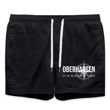 Koordinaten Oberhausen - Badeshorts - Schwarz - Vorne - AI Model Male 185 light (185cm)